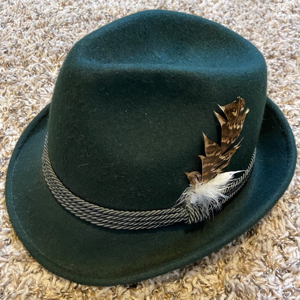 Authentic German Felt Hat w/Feather